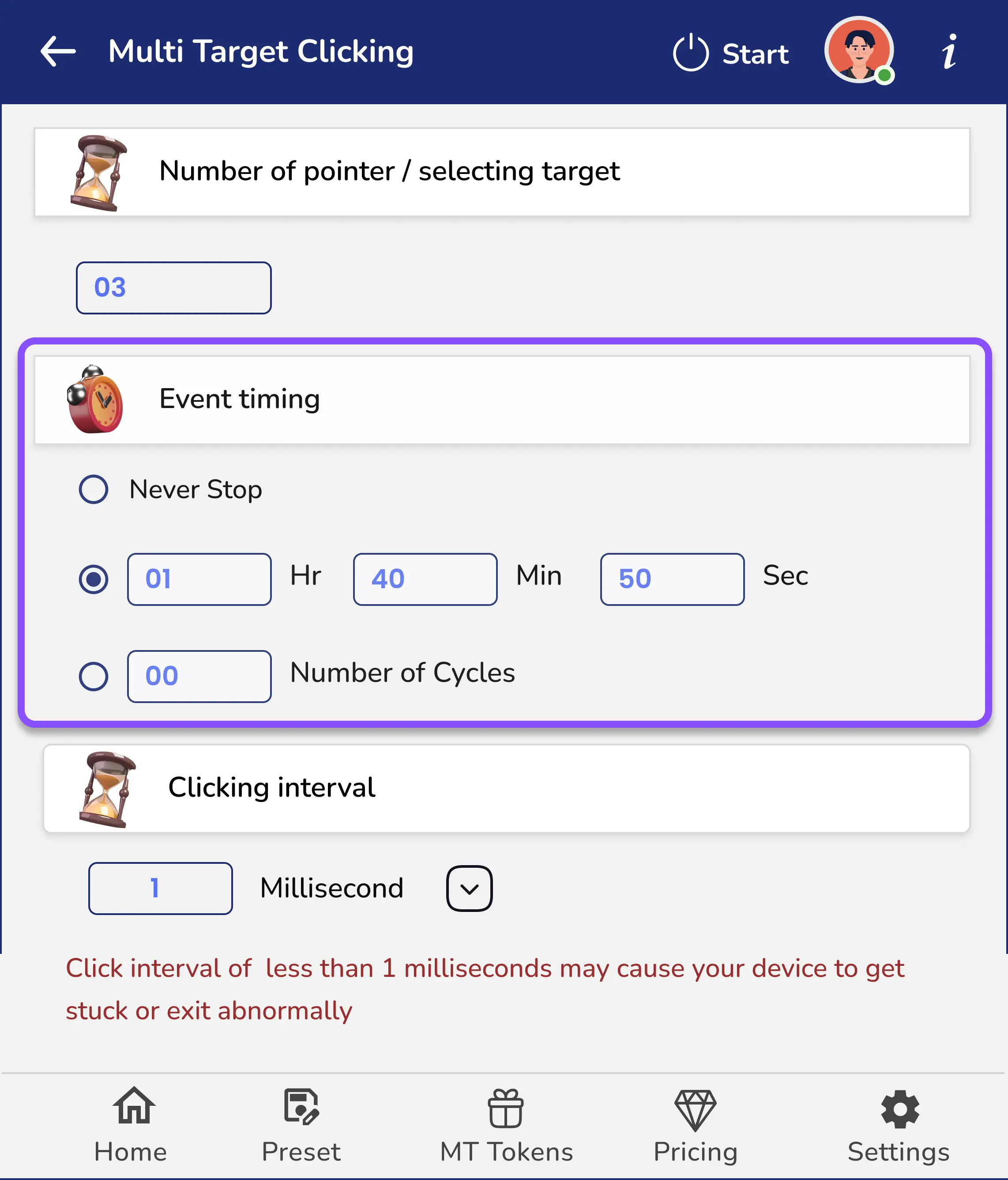 Step 2: Select Event Timing